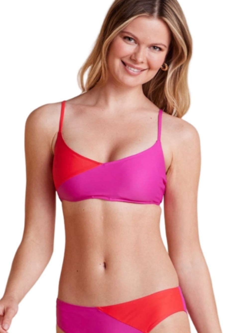 NWT Summersalt Marina Bikini Top - Hibiscus & Grapefruit -  Size 4